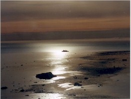Yamal floating in Barents Sea dusk