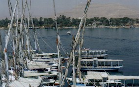 Boats on the East Bank of the Nile @ Luxor