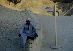 Guard outside King Tut's tomb