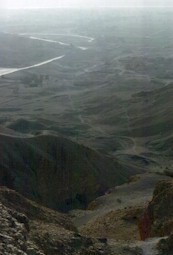 View in the direction of Gurna from top of Valley of Kings