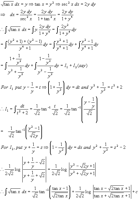 What is the antiderivative of tan?